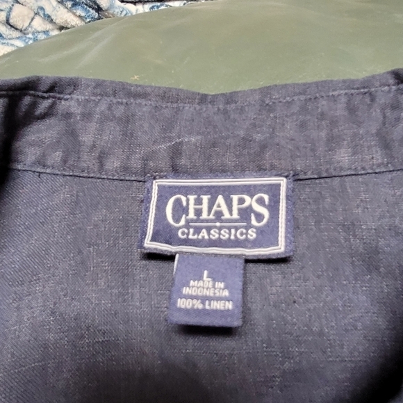Chaps Navy Linen Top - Picture 5 of 5